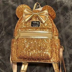 Loungefly x LASR yellow gold backpack NWT